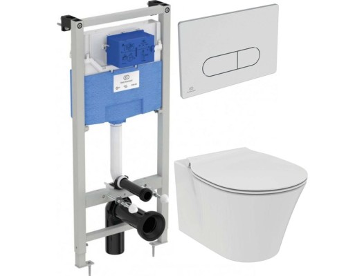 Комплект унитаза с инсталляцией Ideal Standard Connect Air P212101 с сиденьем Микролифт и клавишей смыва