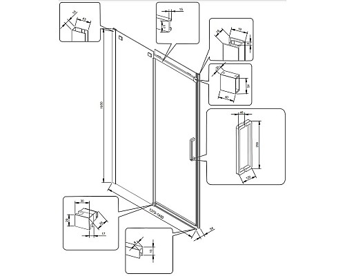 Душевая дверь Veconi Vianno VN-70 140 VN70-140-01-19C4 Черный матовый