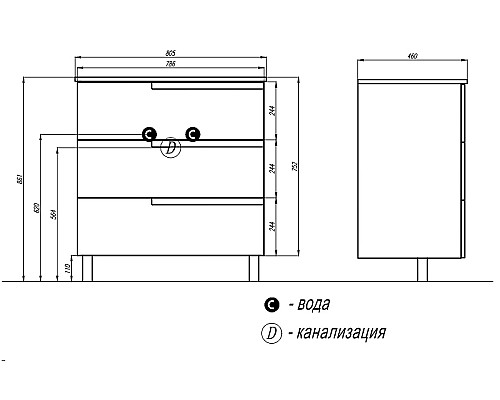 Тумба под раковину Roca Victoria Nord Ice Edition 80 ZRU9302835 Белый глянец