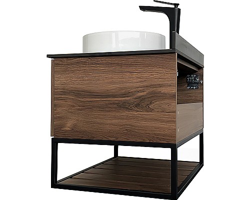 Тумба с раковиной Comforty Порто 75 00-00008926 подвесная Дуб темно-коричневый