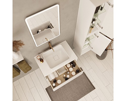 Тумба под раковину Dreja Insight 80 99.9200 подвесная Белый глянец