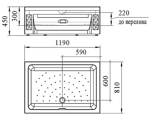 Акриловый поддон для душа Radomir Верчелли 119x81x45 L 1-11-0-1-0-013 Белый
