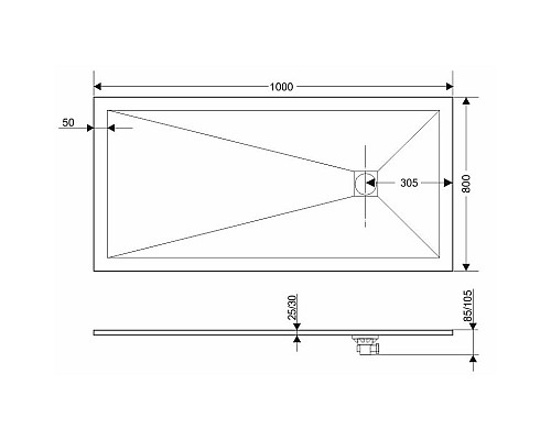Душевой поддон из искусственного камня Grossman Strong 80x100 GR-S180100Q Белый