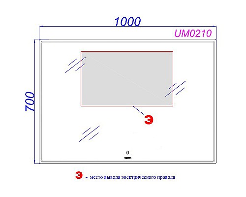 Зеркало Aqwella UM 100 UM0210 с подсветкой с сенсорным выключателем