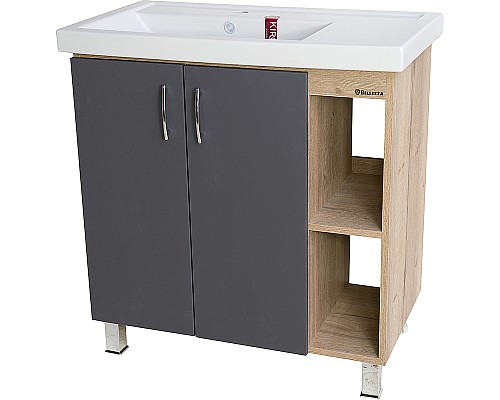 Тумба под раковину Bellezza Рона 80 R 4634113030515 Натуральный дуб Серебро