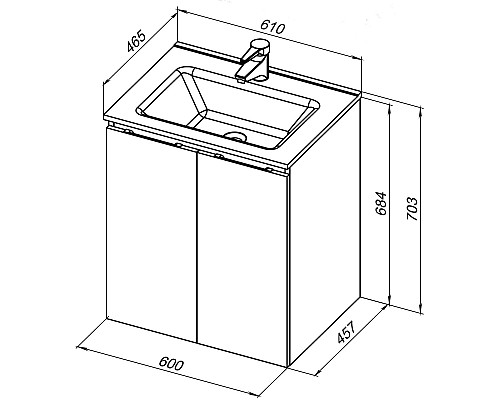 Тумба под раковину Aquanet Алвита New 60 277525 подвесная Дуб Веллингтон