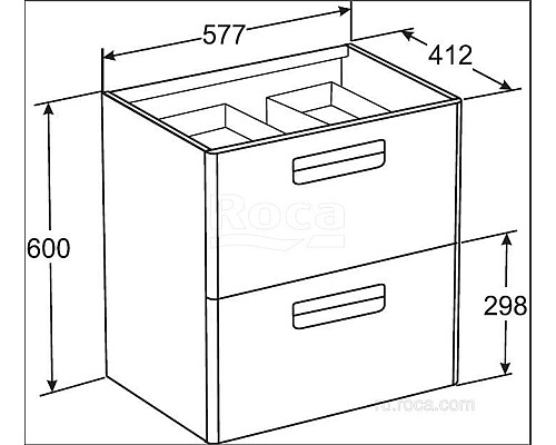 Тумба под раковину Roca The Gap 60 ZRU9302742 фиолетовая