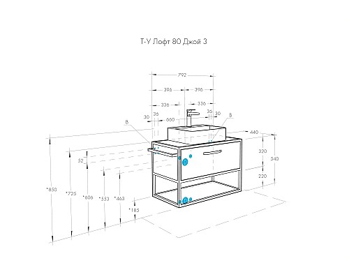 Тумба под раковину Aquaton Лофт Фабрик 80 1A242401LTDY0 подвесная Дуб кантри