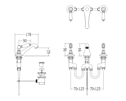 Смеситель для раковины Devon&Devon Dandy MARF46CR Хром