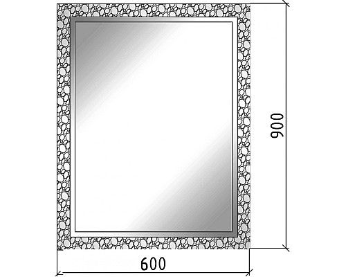 Зеркало AURA 60x90 серебро, с подсветкой