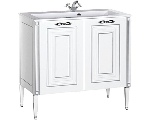 Тумба под раковину Aquanet Паола 90 181762 Белая серебро