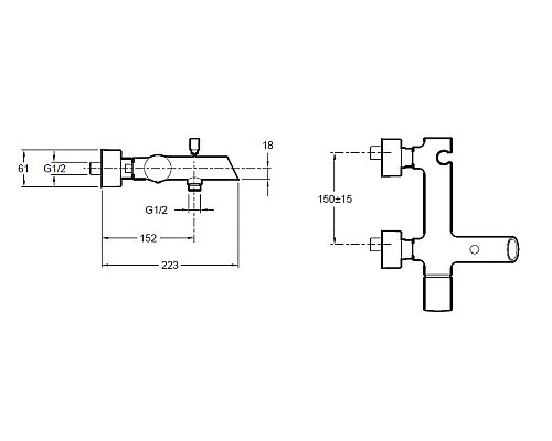 Смеситель для ванны Jacob Delafon E8963CP