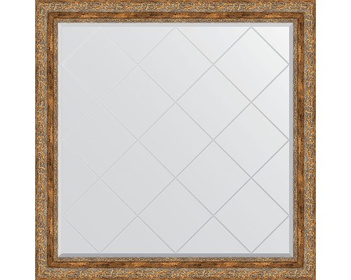 Зеркало Evoform Exclusive-G 105х105 BY 4445 с гравировкой в багетной раме - Виньетка античная бронза 85 мм