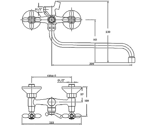 Смеситель для ванны Haiba HB2227 универсальный Хром