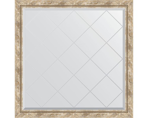 Зеркало Evoform Exclusive-G 103х103 BY 4435 с гравировкой в багетной раме - Прованс с плетением 70 мм