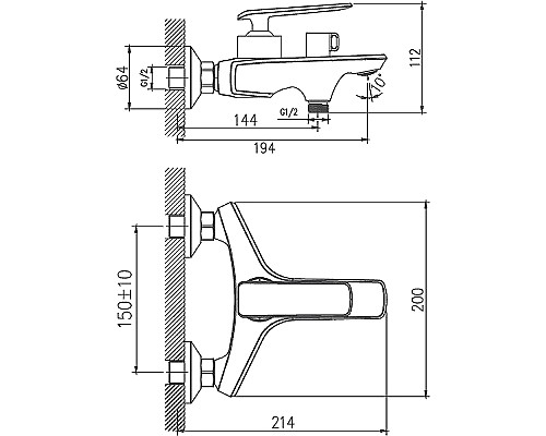 Смеситель для ванны Haiba HB60548-8 Белый Хром