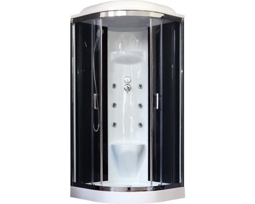 Душевая кабина Royal Bath НК 100x100 с гидромассажем задняя стенка Черная