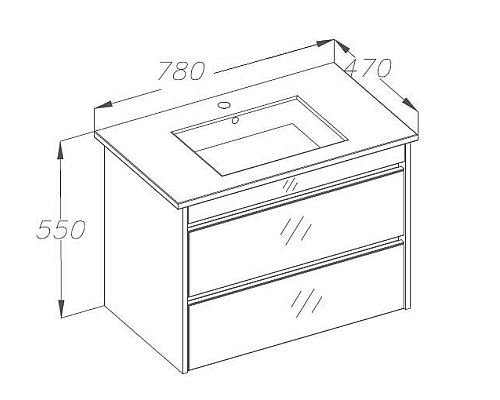 Тумба с раковиной Фреш 80 Smile Z0000010431