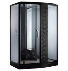 Душевая кабина Orans 150x100 R с баней профиль Черный задние стенки Черные