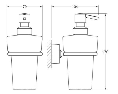 Держатель с дозатором жидкого мыла (матовый хрусталь; хром) FBS NOS 009