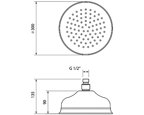 Верхний душ Migliore Roma 29829 Золото
