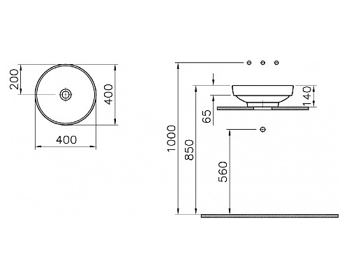 Мебельная раковина VitrA Bowl 40 4334B003-1361