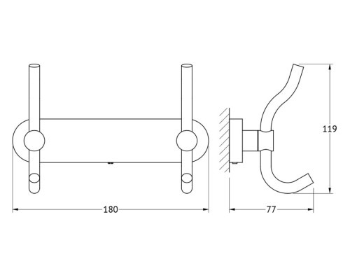 Планка с 2-мя крючками-вешалками (хром) Artwelle HAR 005 18 см