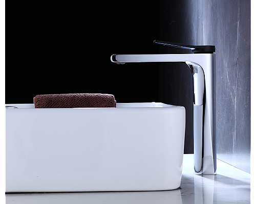 Высокий смеситель на раковину Bronze de Luxe Element EL21CB хром/черный