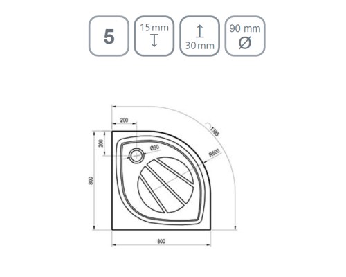 Душевой поддон из искусственного камня Ravak Elipso Pro 80х80 XA234401010WM Белый матовый