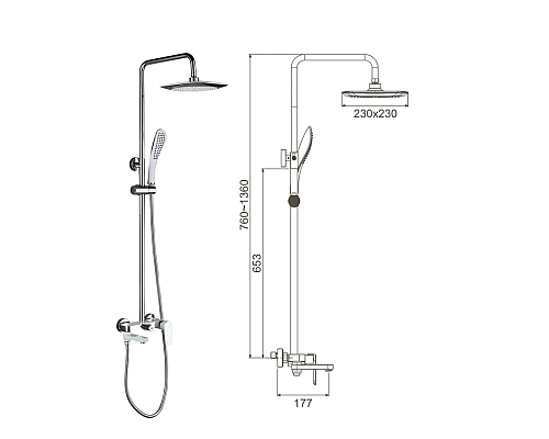 Душевая система Gappo G48 G2448 Белая Хром