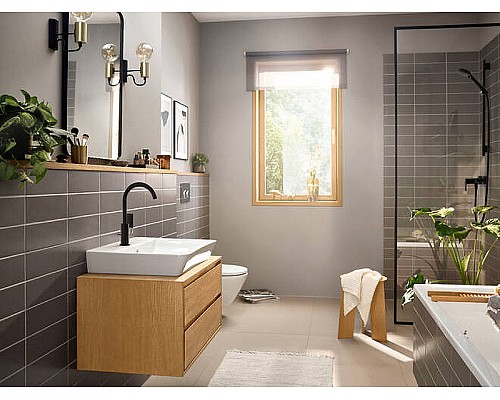 Смеситель для раковины Hansgrohe Rebris E 72576670 Черный матовый