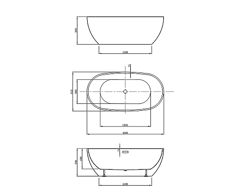Акриловая ванна Vincea 160x81.5 VBT-408-1600 Акриловая ванна Vincea 160x81.5 VBT-408-1600