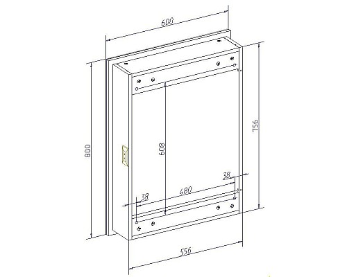 Зеркальный шкаф Art&Max Techno AM-Tec-600-800-1D-L-DS-F с подсветкой с сенсорным выключателем Белый