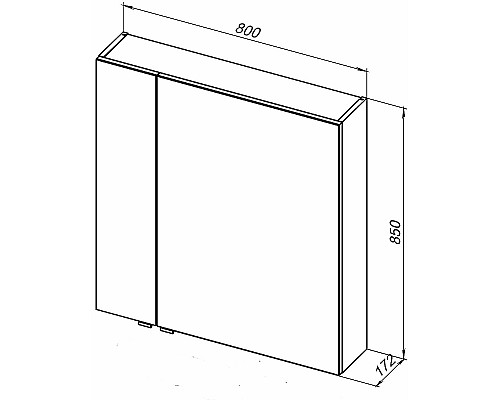 Зеркальный шкаф Aquanet Алвита New 80 277537 Дуб Веллингтон