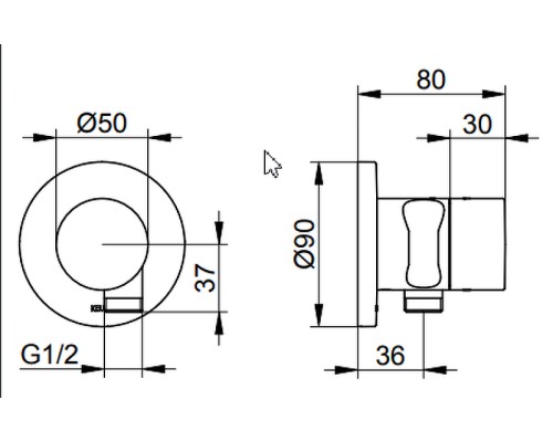 Переключатель потоков Keuco Ixmo 59556 010201 Хром