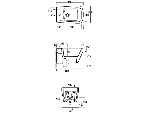 Биде Simas Baden Baden BB19bi*1 подвесное Белое