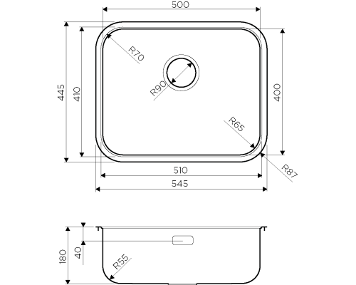 Кухонная мойка Omoikiri Omi 54-U,IF-IN 4993488 нержавеющая сталь