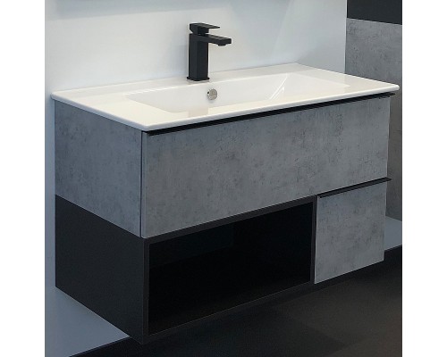 Тумба с раковиной Comforty Франкфурт 90 00-00007342 подвесная Бетон светлый