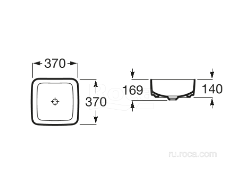 Раковина Roca Inspira Square 37x37 327532000