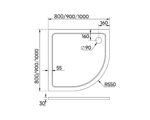 Душевой поддон из искусственного камня Veconi Tezeo TZ-10 80x80