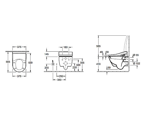 Унитаз Villeroy&Boch Subway 2.0 56001001 подвесной без сиденья