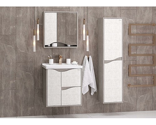 Зеркальный шкаф Onika Брендон 60.00 206084 Камень светлый Бетон крем