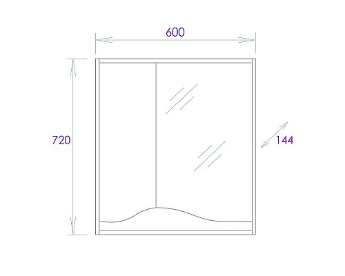 Зеркальный шкаф Onika Брендон 60.00 206084 Камень светлый Бетон крем
