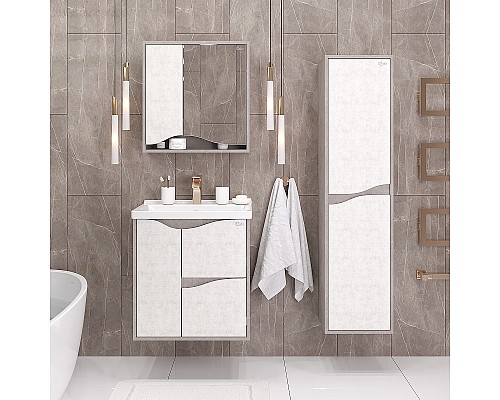 Зеркальный шкаф Onika Брендон 60.00 206084 Камень светлый Бетон крем