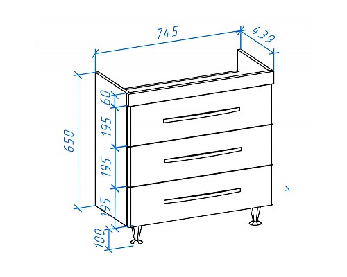 Тумба под раковину Bellezza Рокко 80 4635313660076 Бежевая Белая
