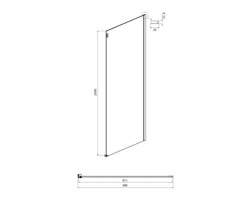Душевой уголок Ambassador Benefit 130x100 19021202HB-100HB Черный