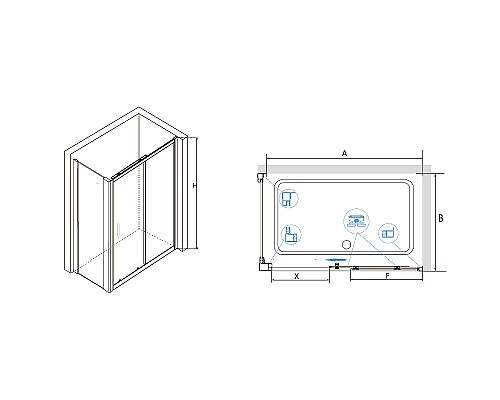 Душевой уголок RGW Classic CL-48-1 160x100 320948106-011 профиль Хром стекло прозрачное