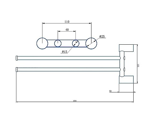 Полотенцедержатель Haiba HB8412-4 поворотный Бронза