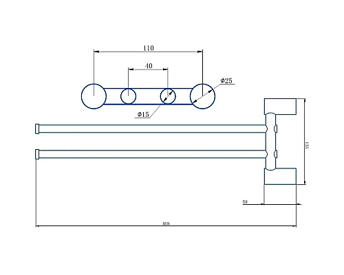 Полотенцедержатель Haiba HB8412-4 поворотный Бронза
