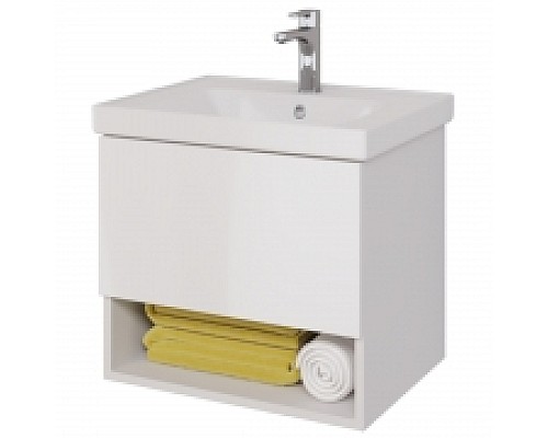 Тумба под раковину Dreja Perfecto 60 99.0806 подвесная Белый глянец